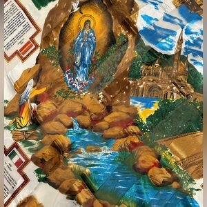 Lourdes Et La Grotte Scarf J. Mico Sancho multicolored